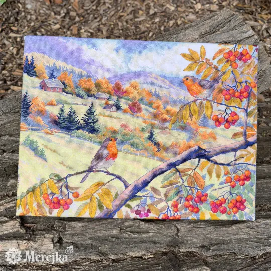 Kit de point de croix "Collines dorées" 31x40 cm SK274