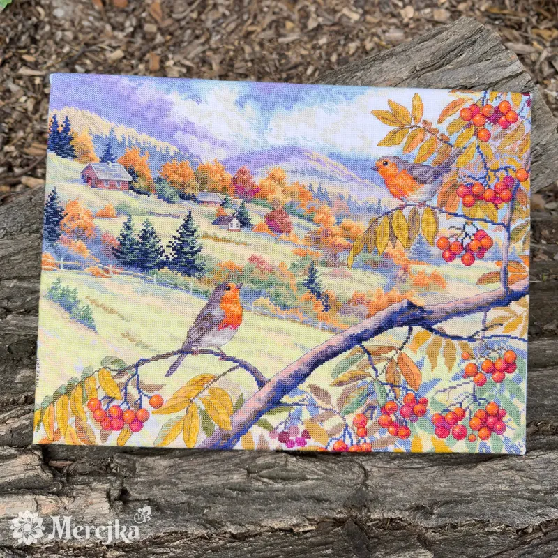 Kit de point de croix "Collines dorées" 31x40 cm SK274