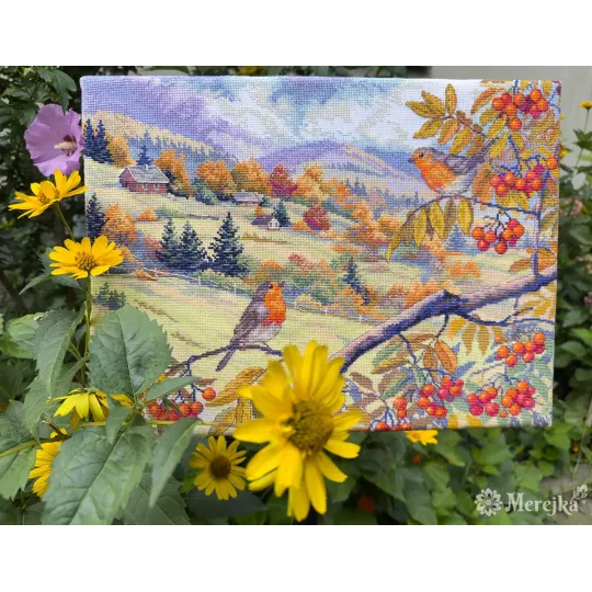 Cross stitch kit "Hills Laced with Gold" 31x40 cm SK274