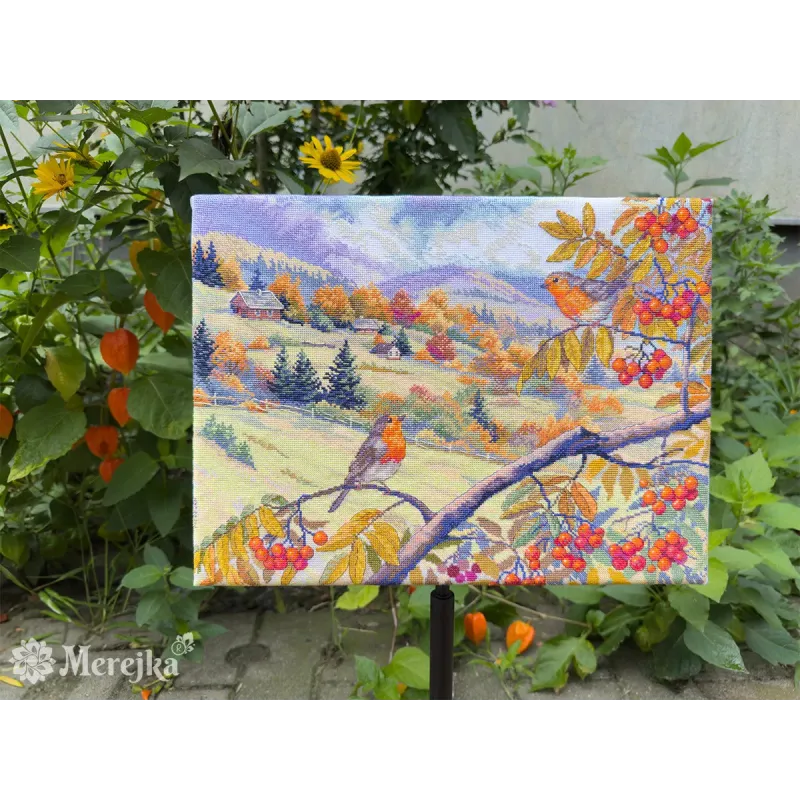 Kit de point de croix "Collines dorées" 31x40 cm SK274