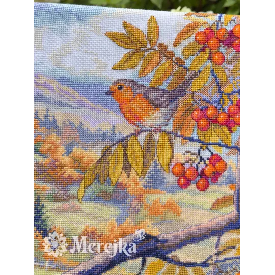 Kit de point de croix "Collines bordées d'or" 31x40 cm SK274