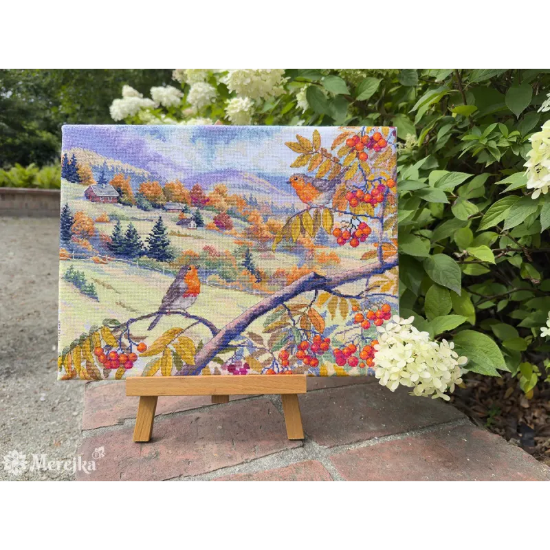 Kit de point de croix "Collines dorées" 31x40 cm SK274