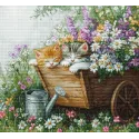 Cross Stitch Kit. "Sleeping Kitten" 33x30 cm SBU5093