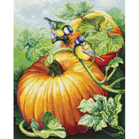 Cross Stitch Kit. "Birdies On Pumpkin" 26x32 cm SBU5094