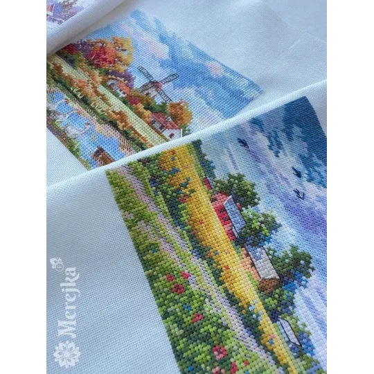 PROMOTION Kit point de croix "Été " 11,5x11,5 cm SK279A