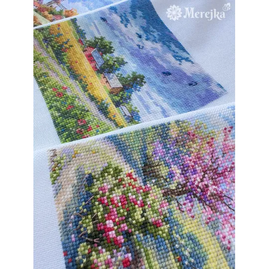 SALE Cross stitch kit "Summer" 11,5x11,5 cm SK279A