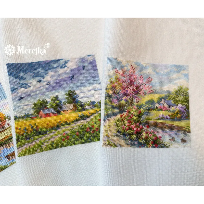 SALE Cross stitch kit "Summer" 11,5x11,5 cm SK279A