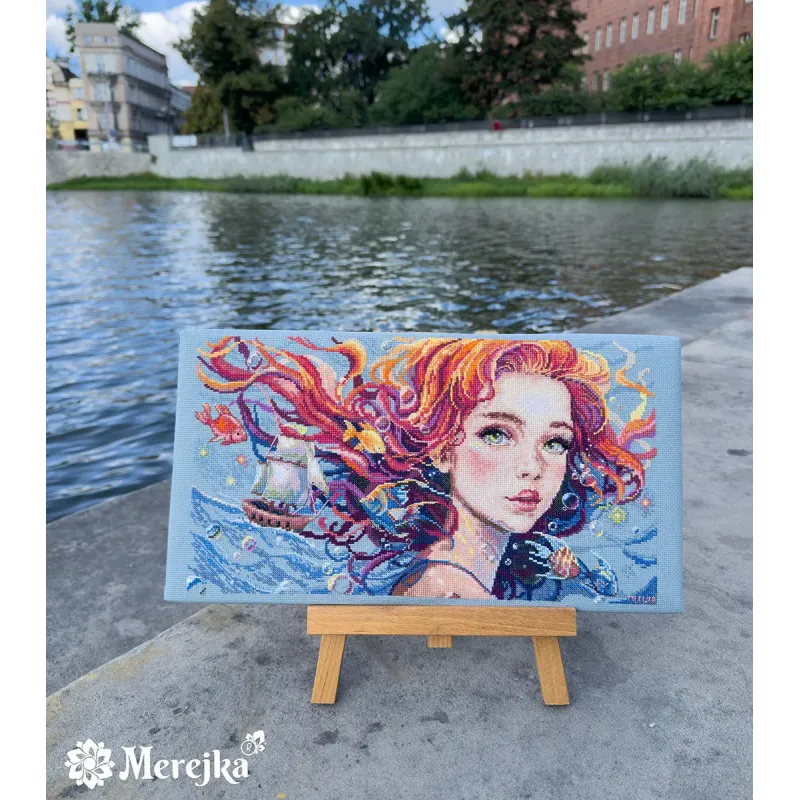 Kryželiu siuvinėjimo rinkinys "Vanduo" 36,5x20 cm SK275