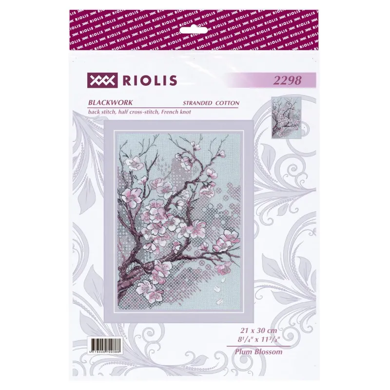 Cross Stitch Kit. "Plum Blossom" 21x30 cm SR2298