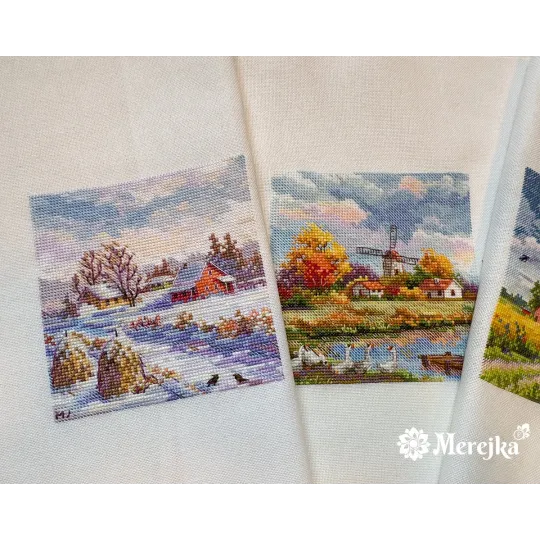 BROCANTE Kit point de croix "Automne" 11,5x11,5 SK278A