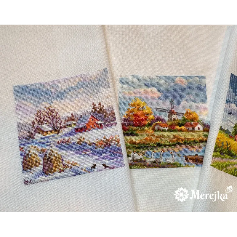 BROCANTE Kit point de croix "Automne" 11,5x11,5 SK278A