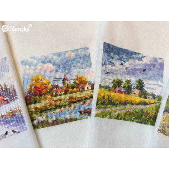 BROCANTE Kit point de croix "Automne" 11,5x11,5 SK278A