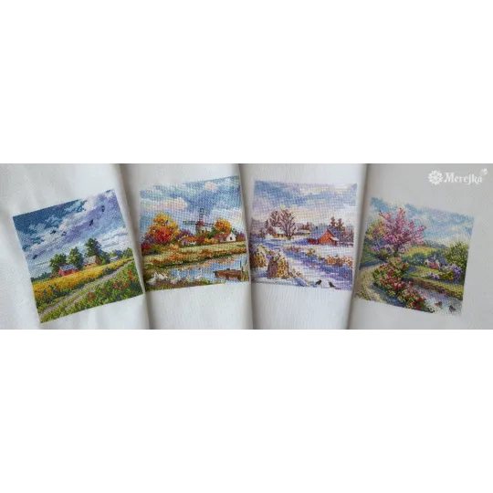 BROCANTE Kit point de croix "Automne" 11,5x11,5 SK278A