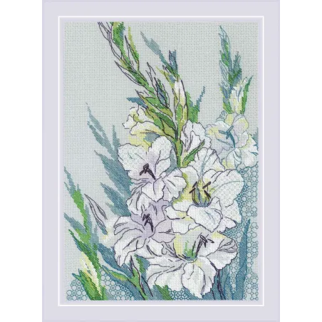 Cross Stitch Kit. "White Gladioli" 21x30 cm SR2297
