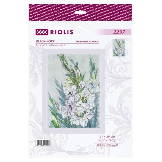 Kit de point de croix "Glaïeuls blancs" 21x30 cm SR2297