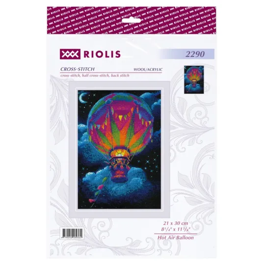 Kryželiu siuvinėjimo rinkinys. "Karšto oro balionas" 21x30 cm SR2290