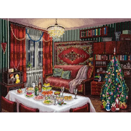 Kryželio siuvinėjimo rinkinys PANNA „Naujametinė nostalgija“ 40 x 27,5 cm PGM-7480