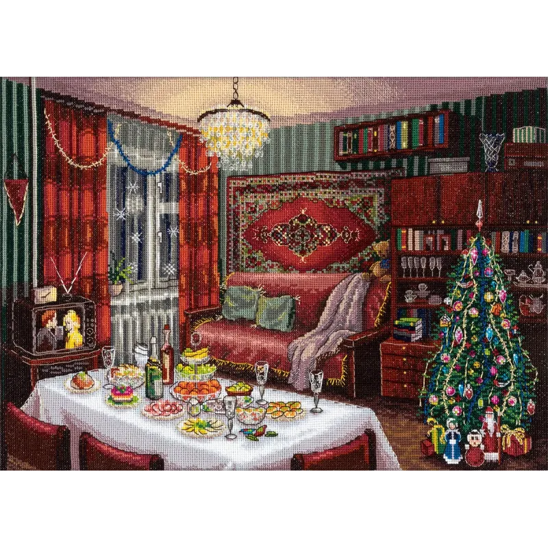 Kit de point de croix PANNA "Nostalgie du nouvel an" 40 x 27,5 cm PGM-7480