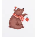 Cross stitch kit KLART "New Year's bear" 15 x 13.5 cm KL8-585