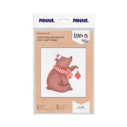 Kit point de croix KLART "Ourson du Nouvel An" 15 x 13,5 cm KL8-585