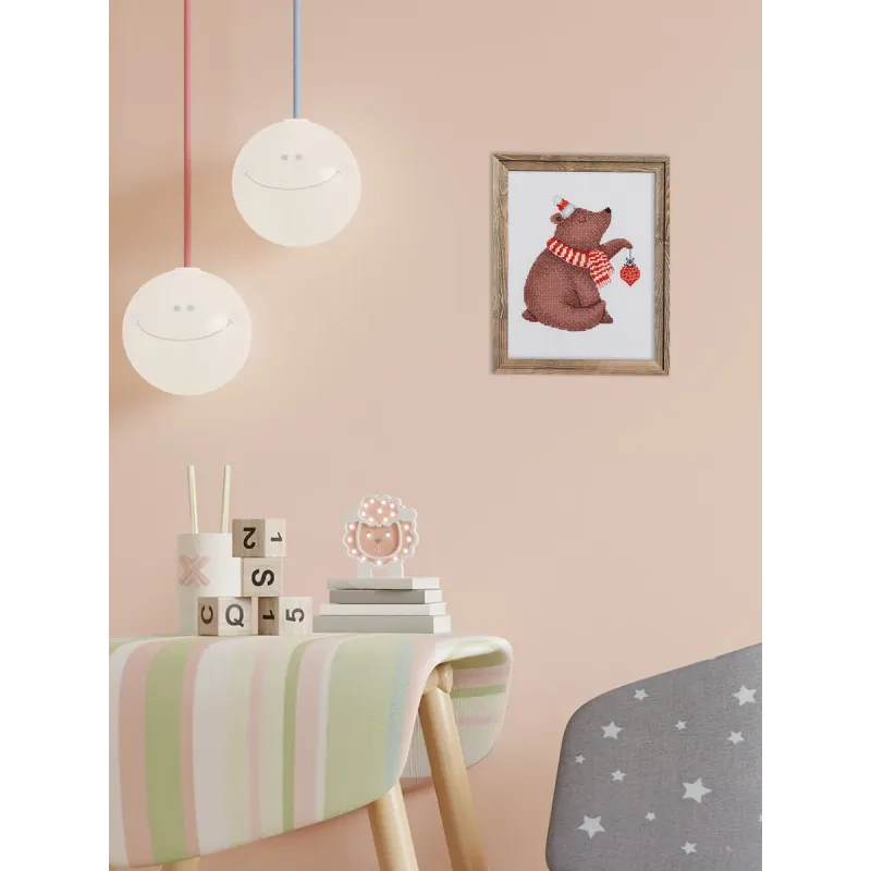 Cross stitch kit KLART "New Year's bear" 15 x 13.5 cm KL8-585