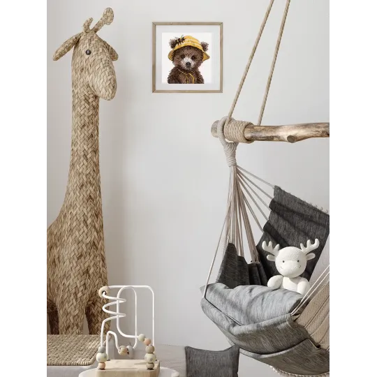 Cross stitch kit KLART "Bear the beekeeper" 14.5 x 14.5 cm KL8-584
