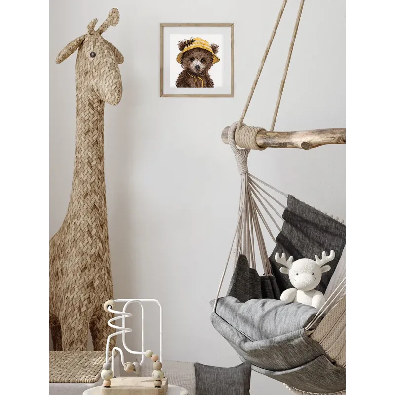 Cross stitch kit KLART "Bear the beekeeper" 14.5 x 14.5 cm KL8-584