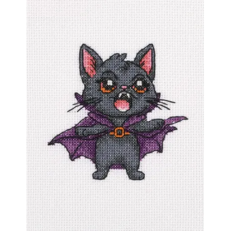 Cross stitch kit KLART "СatDracula" 13 x 13 cm KL12-071