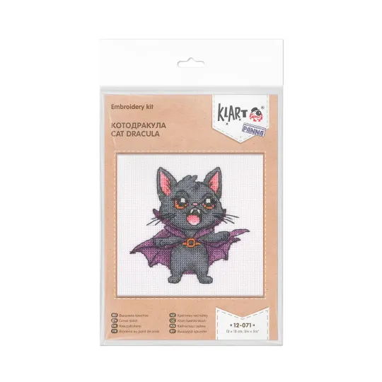 Kryželiu siuvinėjimo rinkinys KLART "СatDracula" 13 x 13 cm KL12-071
