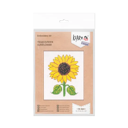 Cross stitch kit KLART "Sunflower" 10 x 12 cm KL12-064
