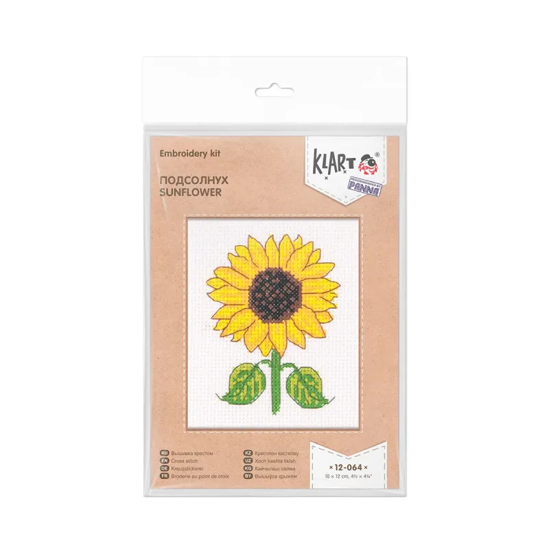 Cross stitch kit KLART "Sunflower" 10 x 12 cm KL12-064