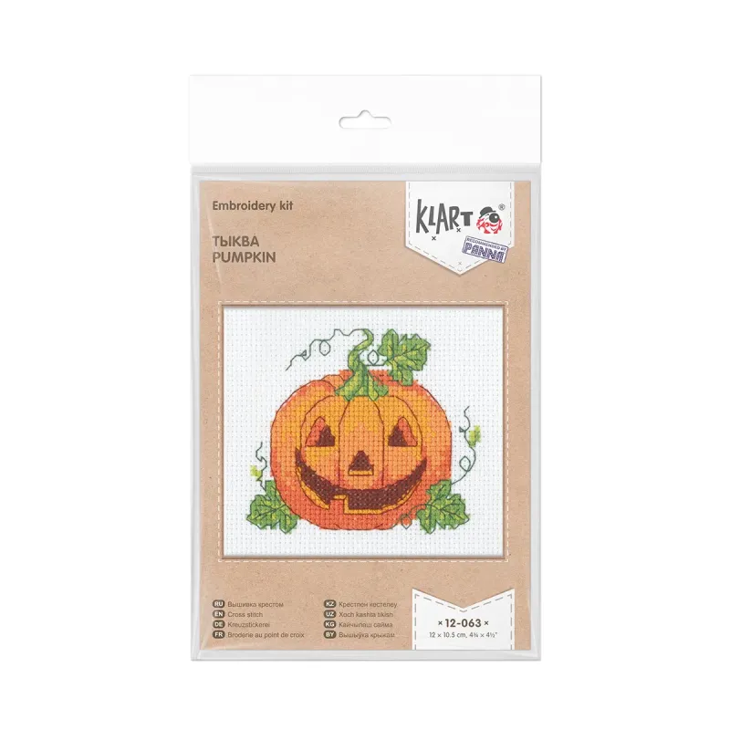 Cross stitch kit KLART "Pumpkin" 12 x 10.5 cm KL12-063