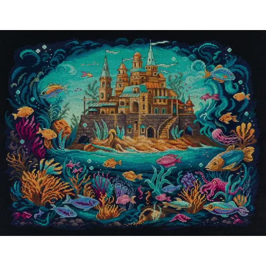 Kit de point de croix PANNA "Royaume de la mer" 42.5 x 33 cm PF-7520