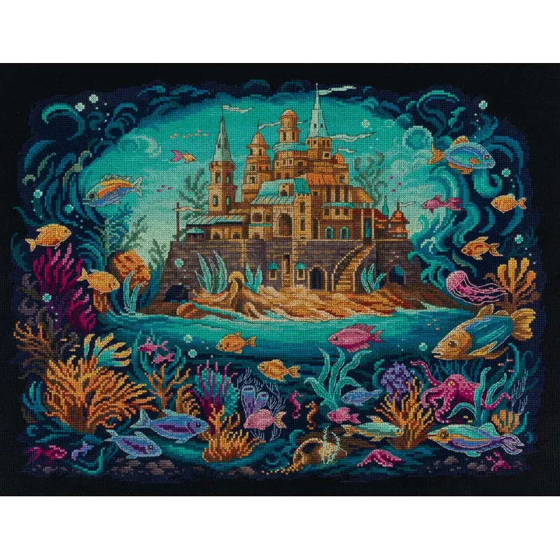Набор для вышивания крестом PANNA "Морское царство" 42,5 x 33 см PF-7520