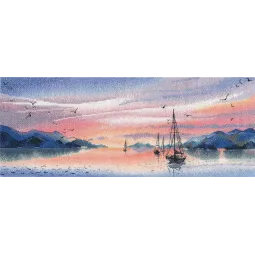 Cross stitch kit "Pink evening" 37×15 cm S1677