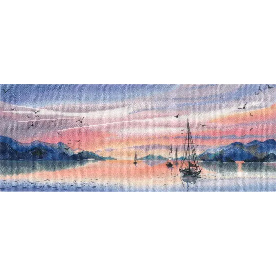 Kit de point de croix "Soirée rose" 37×15 cm S1677