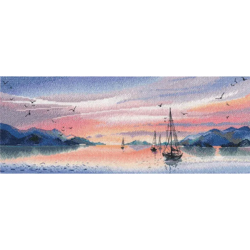 Cross stitch kit "Pink evening" 37×15 cm S1677