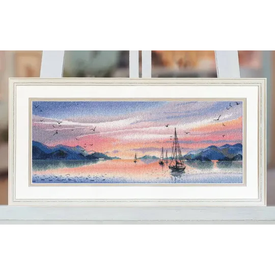 Kreuzstich-Set "Pinker Abend" 37×15 cm S1677