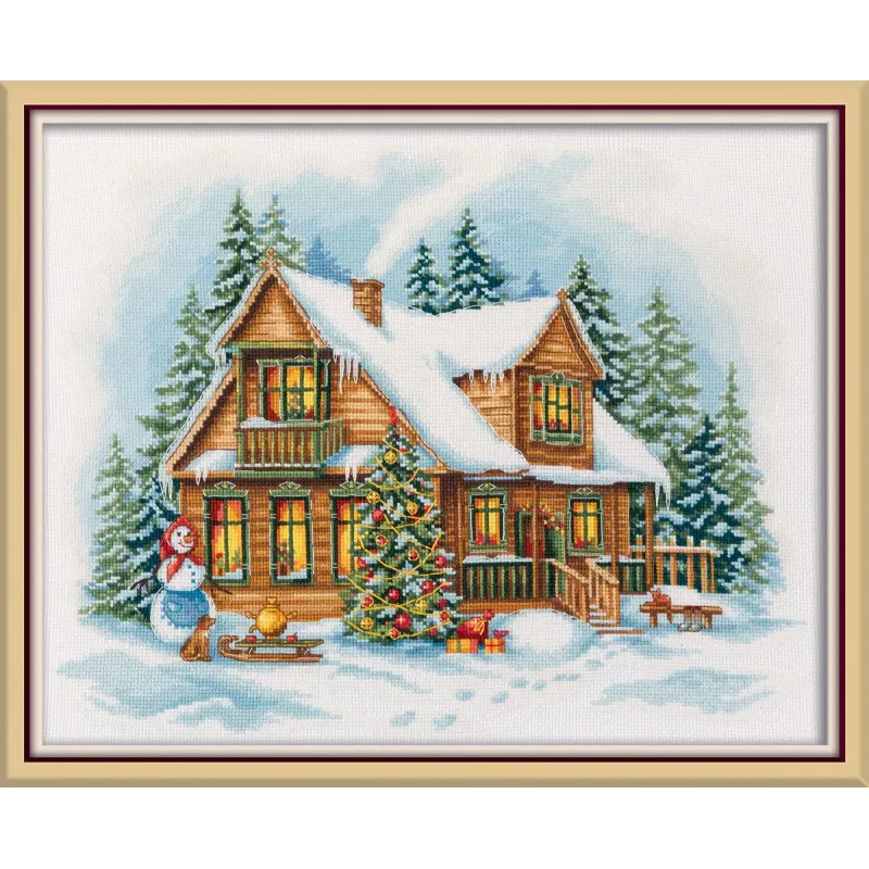 Cross stitch kit PANNA "New Year in the village" 35 x 26 cm PPR-7463