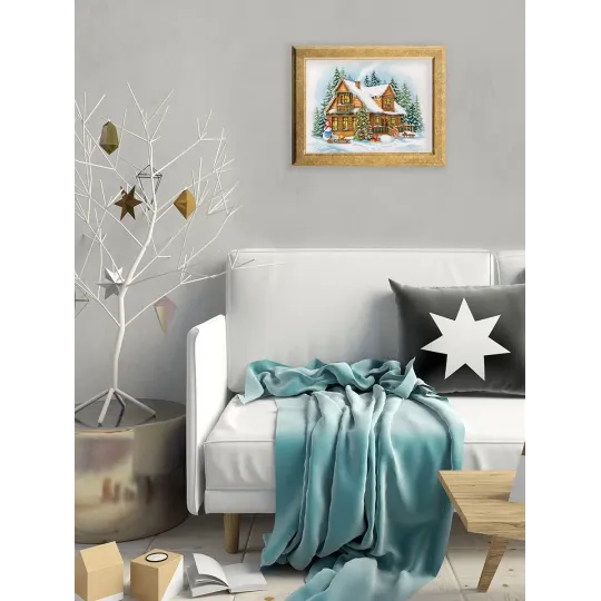 Cross stitch kit PANNA "New Year in the village" 35 x 26 cm PPR-7463