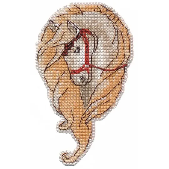Cross stitch kit "Magnet. Horse" 6×10 cm S1682