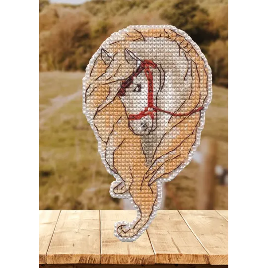 Cross stitch kit "Magnet. Horse" 6×10 cm S1682