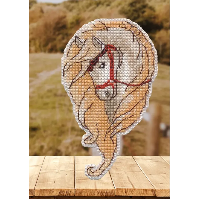 Cross stitch kit "Magnet. Horse" 6×10 cm S1682