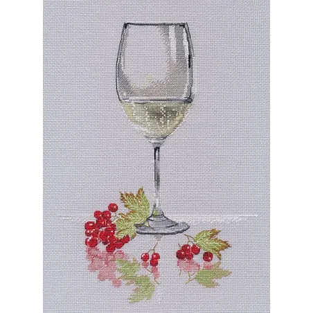 Cross stitch kit "A glass of sparkling wine" 18×25 cm S1680