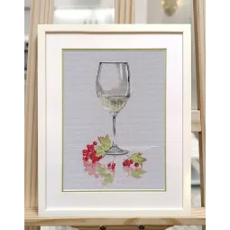 Kryželiu siuvinėjimo rinkinys "Taurė putojančio vyno" 18×25 cm S1680