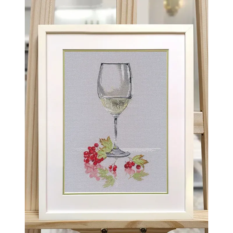 Kreuzstich-Set "Ein Glas Sekt" 18×25 cm S1680