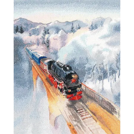 Kryželių siuvinėjimo rinkinys "Retro traukinys" 22×30 cm S1692