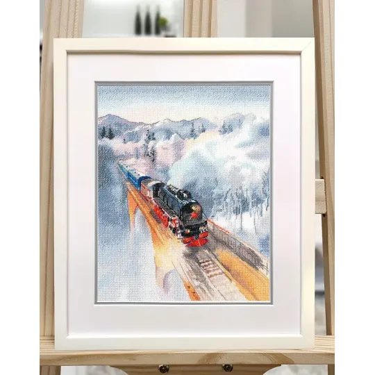 Kryželių siuvinėjimo rinkinys "Retro traukinys" 22×30 cm S1692