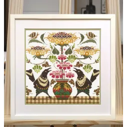 Kit point de croix "Magpies" 27×27 cm S1691