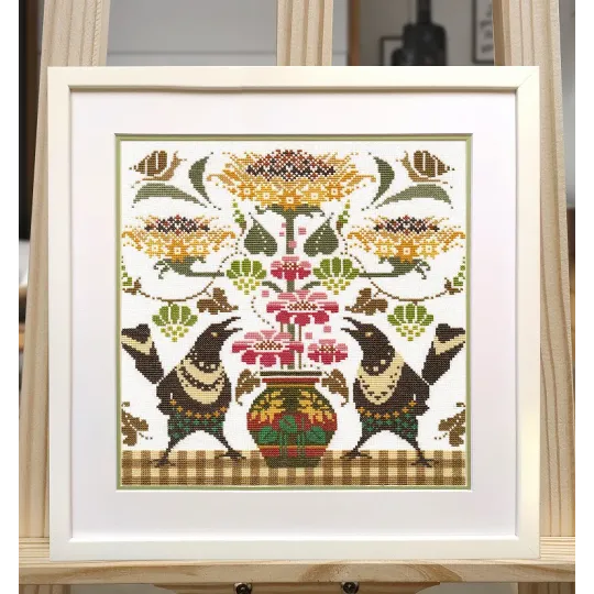 Cross stitch kit "Magpies" 27×27 cm S1691